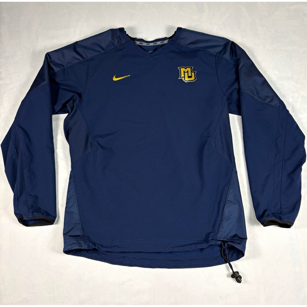 Nike Marquette Golden Eagles Pullover Windbreaker Jacket Navy Mens S V-Neck MU